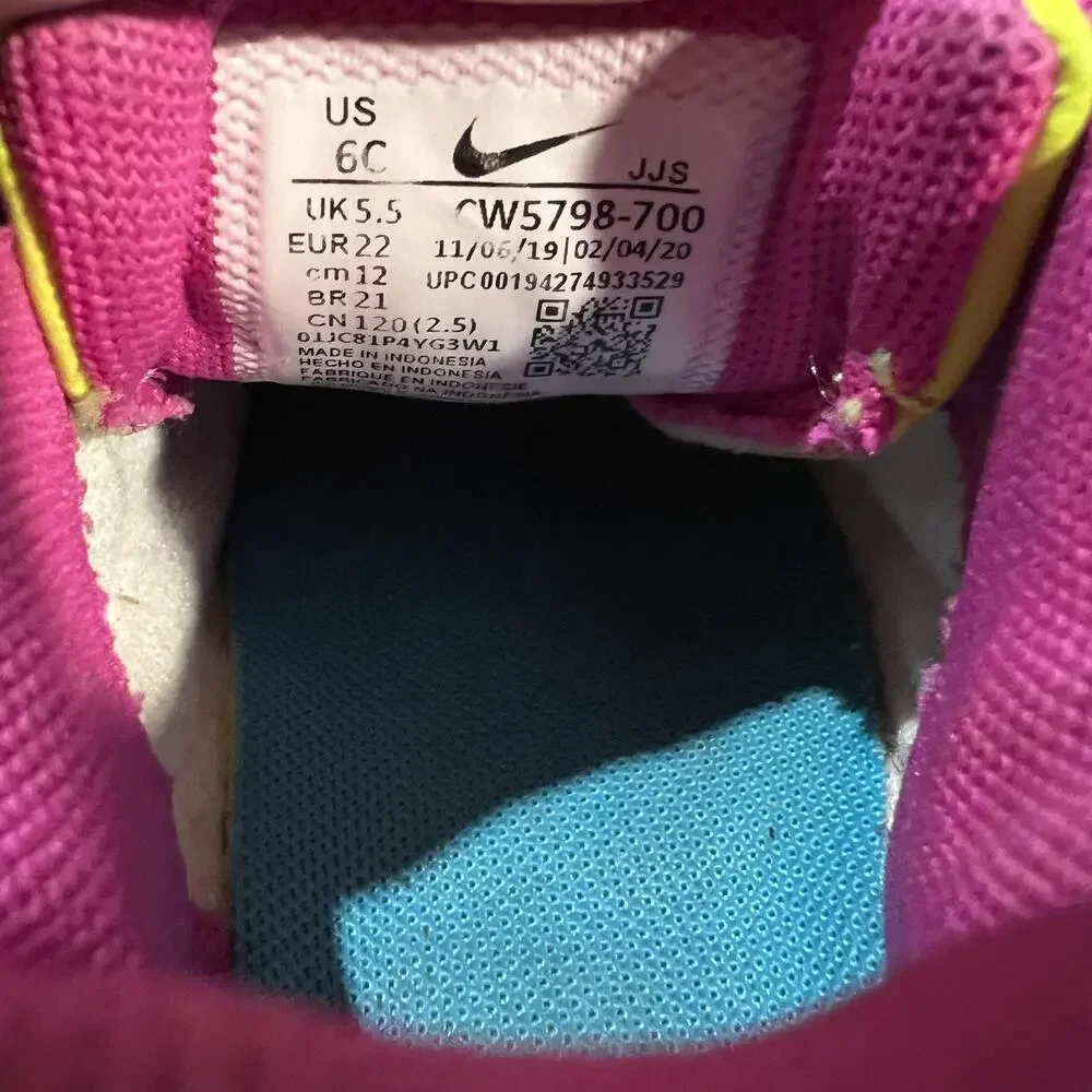 Nike Air Max 90 Shoes Youth 6c Volt Pink CW5798-700 Kids Athletic Sneaker